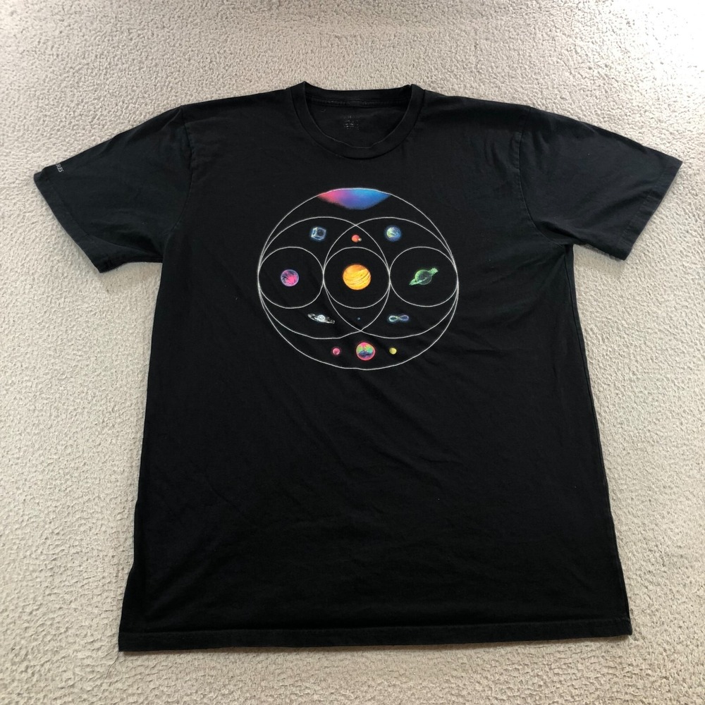 coldplay T shirt mens XL black music o f the spheres
